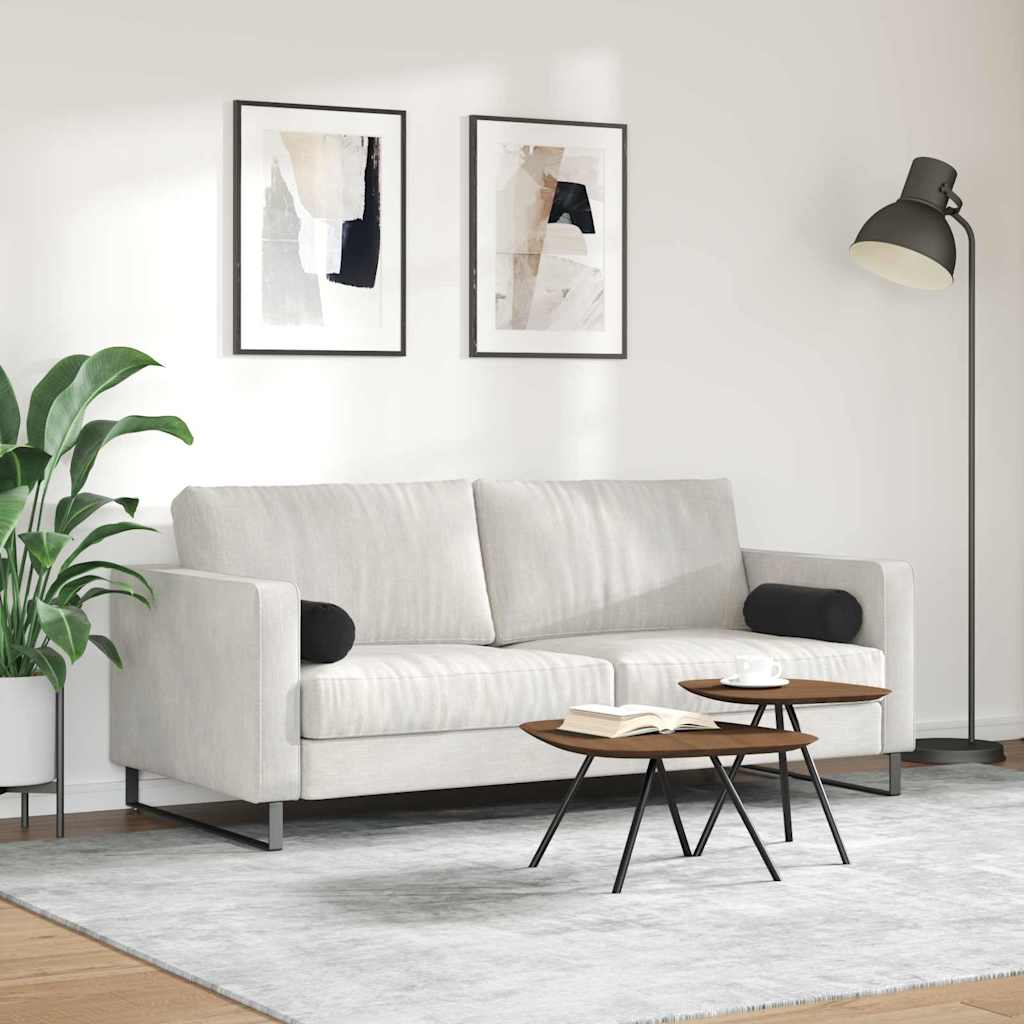 vidaXL Poduszki Wałkowe 2 pcs Czarny Ø 15 x 40 cm Tkanina sztruksowa