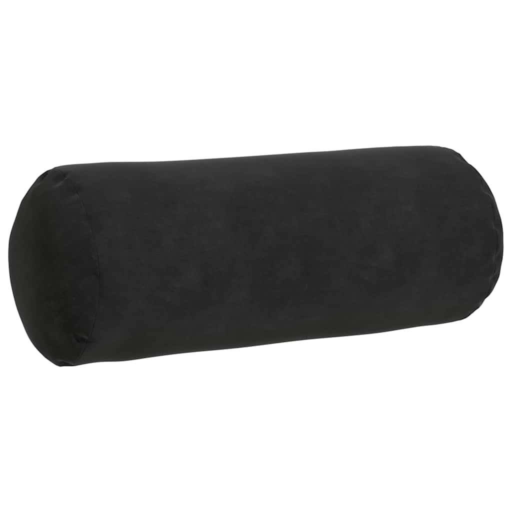 vidaXL Poduszki Wałkowe 2 pcs Czarny Ø 15 x 40 cm Tkanina sztruksowa