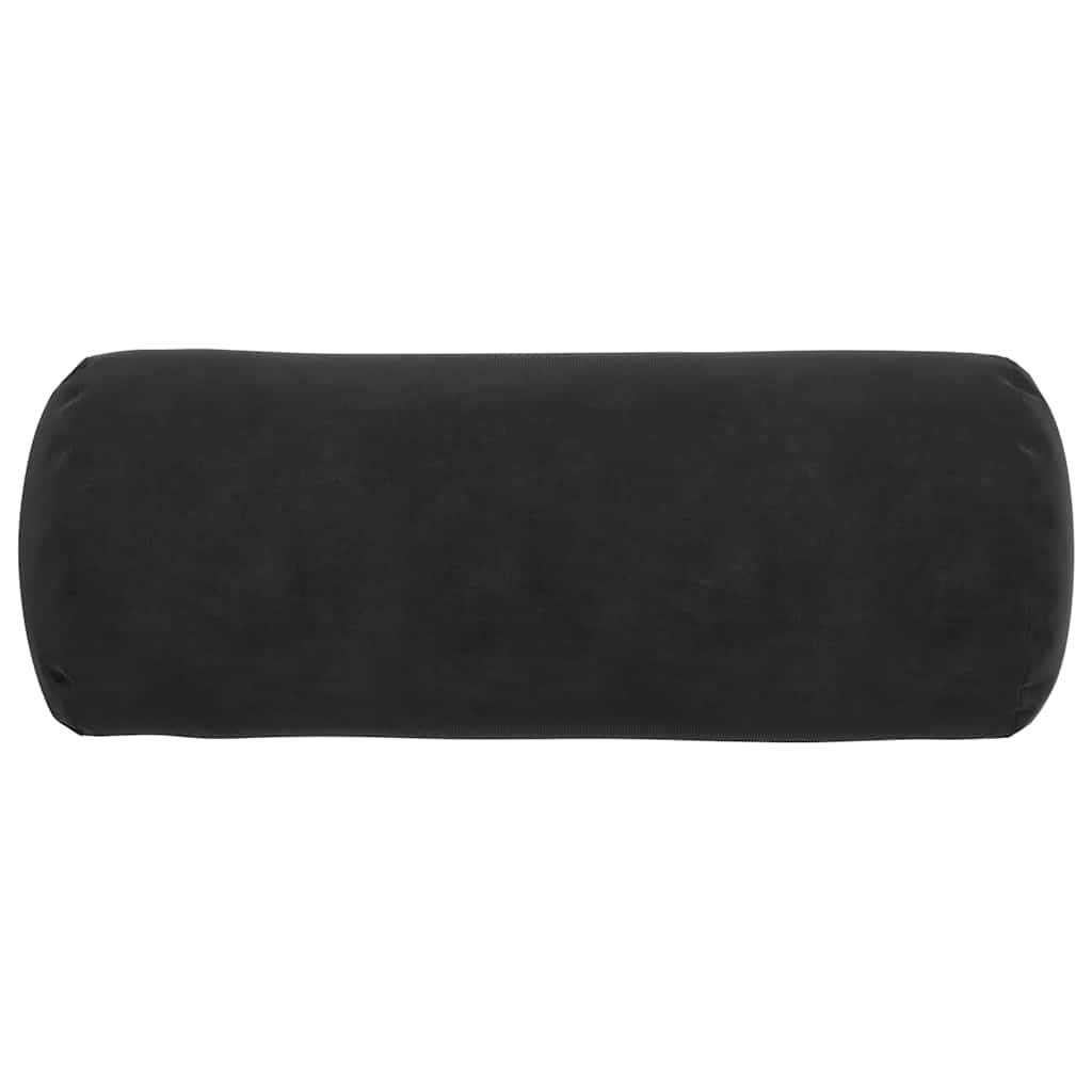 vidaXL Poduszki Wałkowe 2 pcs Czarny Ø 15 x 40 cm Tkanina sztruksowa
