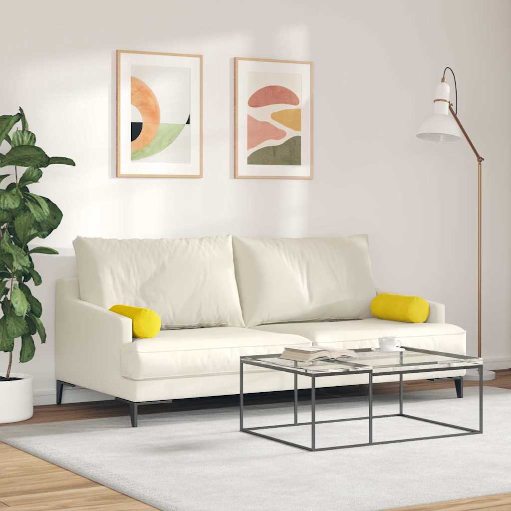vidaXL Poduszki Wałkowe 2 pcs Żółty Ø 15 x 40 cm Tkanina sztruksowa