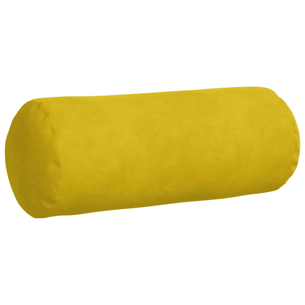 vidaXL Poduszki Wałkowe 2 pcs Żółty Ø 15 x 40 cm Tkanina sztruksowa