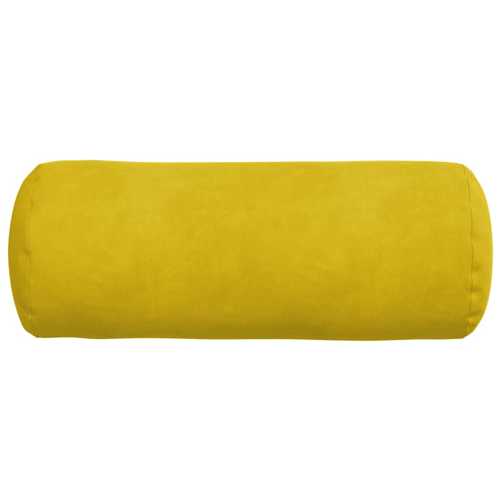 vidaXL Poduszki Wałkowe 2 pcs Żółty Ø 15 x 40 cm Tkanina sztruksowa