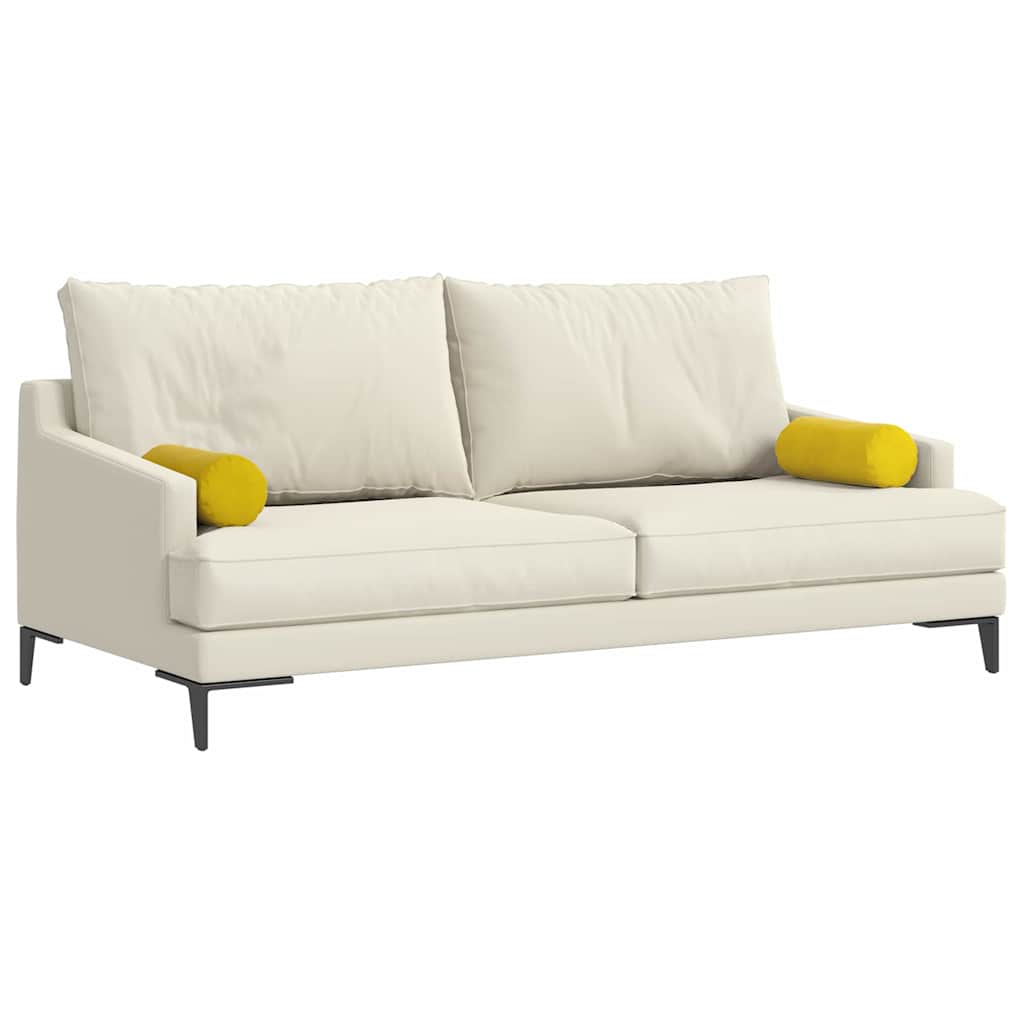 vidaXL Poduszki Wałkowe 2 pcs Żółty Ø 15 x 40 cm Tkanina sztruksowa