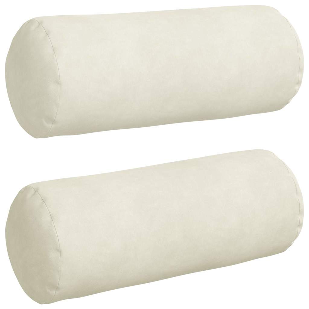 vidaXL Poduszki Wałkowe 2 pcs Kremowy Ø 15 x 40 cm Tkanina sztruksowa