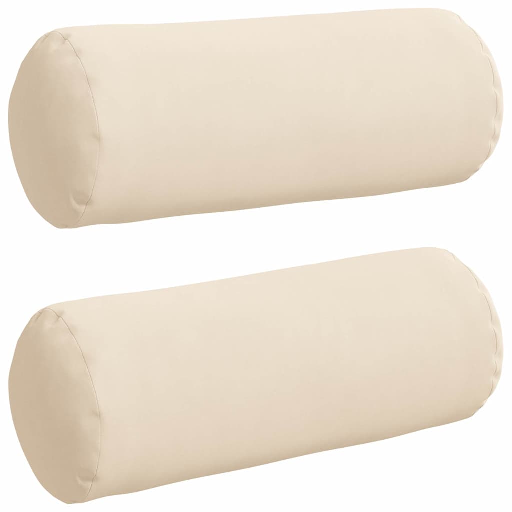 vidaXL Poduszki Wałkowe 2 pcs Beżowy Ø 15 x 40 cm Tkanina mikrofibrowa