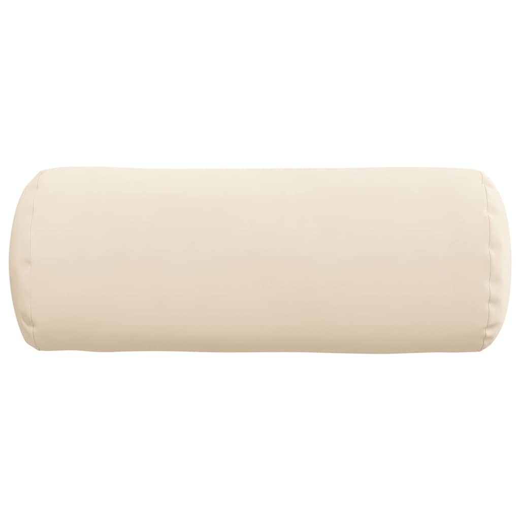 vidaXL Poduszki Wałkowe 2 pcs Beżowy Ø 15 x 40 cm Tkanina mikrofibrowa