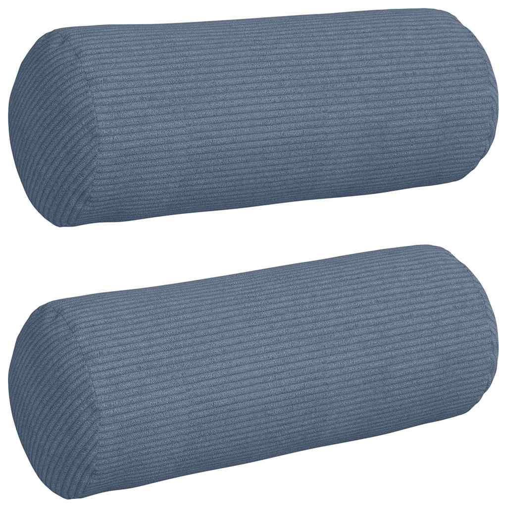 vidaXL Poduszki Wałkowe 2 pcs Niebieski Ø 15 x 40 cm