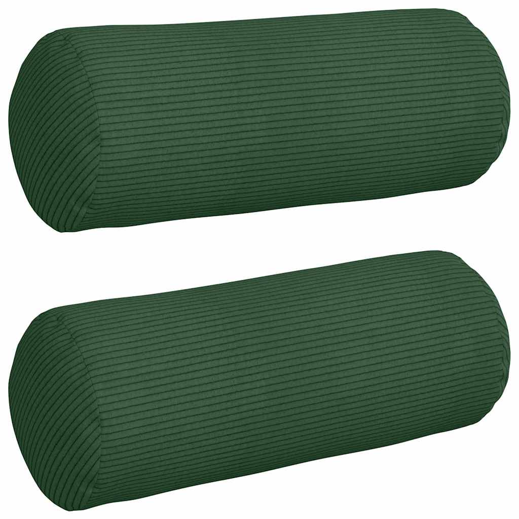 vidaXL Poduszki Wałkowe 2 pcs Ciemna zieleń Ø 15 x 40 cm