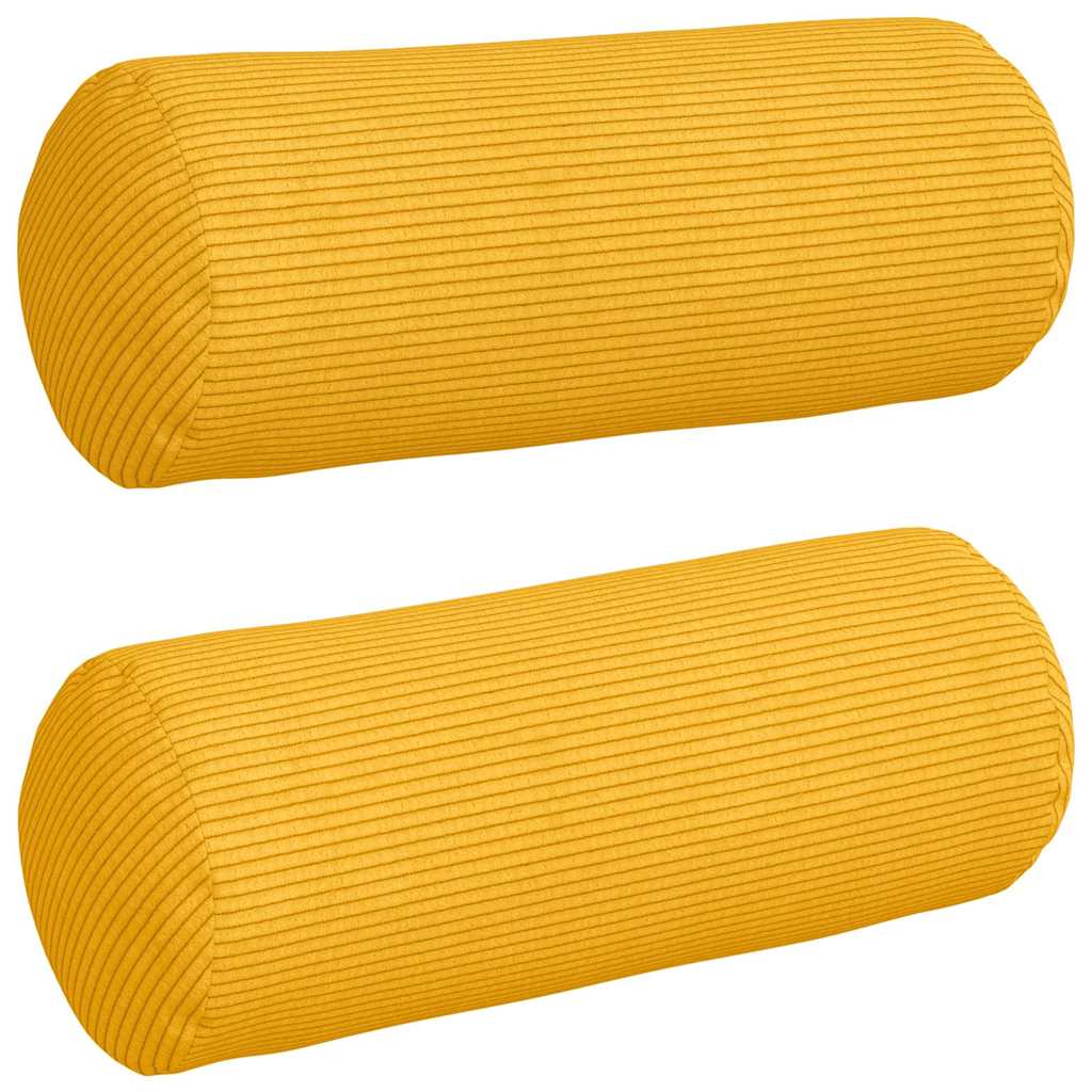 vidaXL Poduszki Wałkowe 2 pcs Jasnożółty Ø 15 x 40 cm