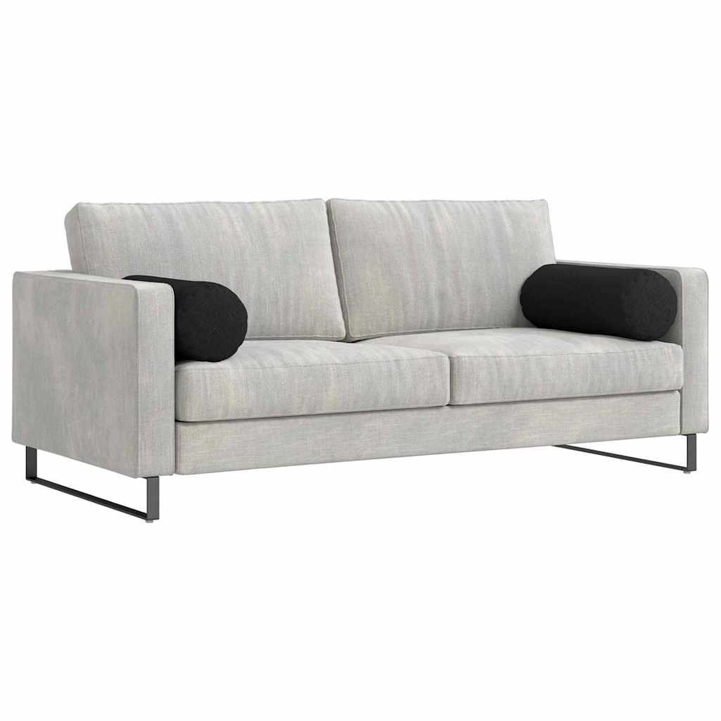 vidaXL Poduszki Wałkowe 2 pcs Czarny Ø 25 x 70 cm tkanina
