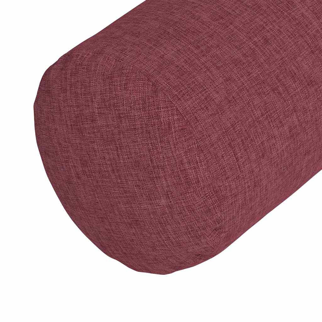 vidaXL Poduszki Wałkowe 2 pcs Czerwone wino Ø 25 x 70 cm tkanina