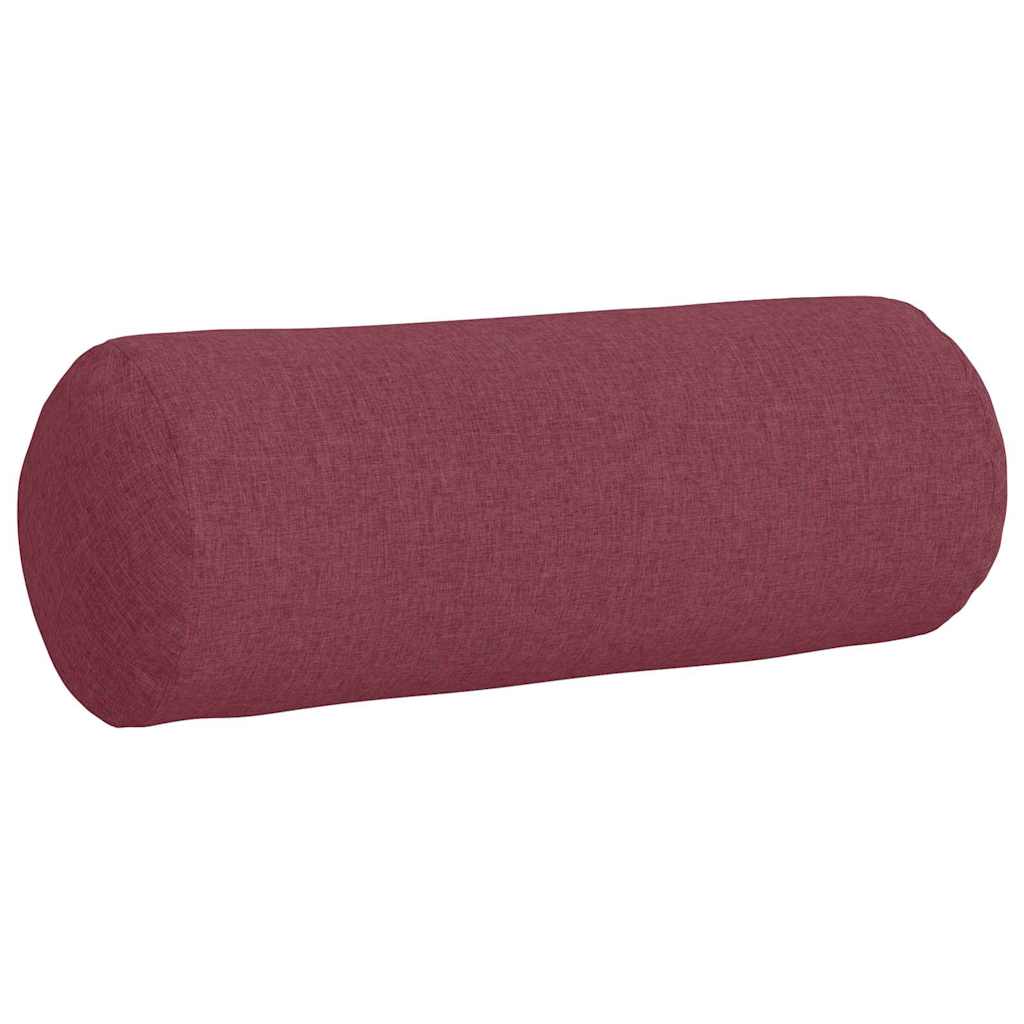 vidaXL Poduszki Wałkowe 2 pcs Czerwone wino Ø 25 x 70 cm tkanina