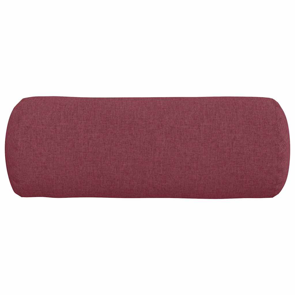 vidaXL Poduszki Wałkowe 2 pcs Czerwone wino Ø 25 x 70 cm tkanina