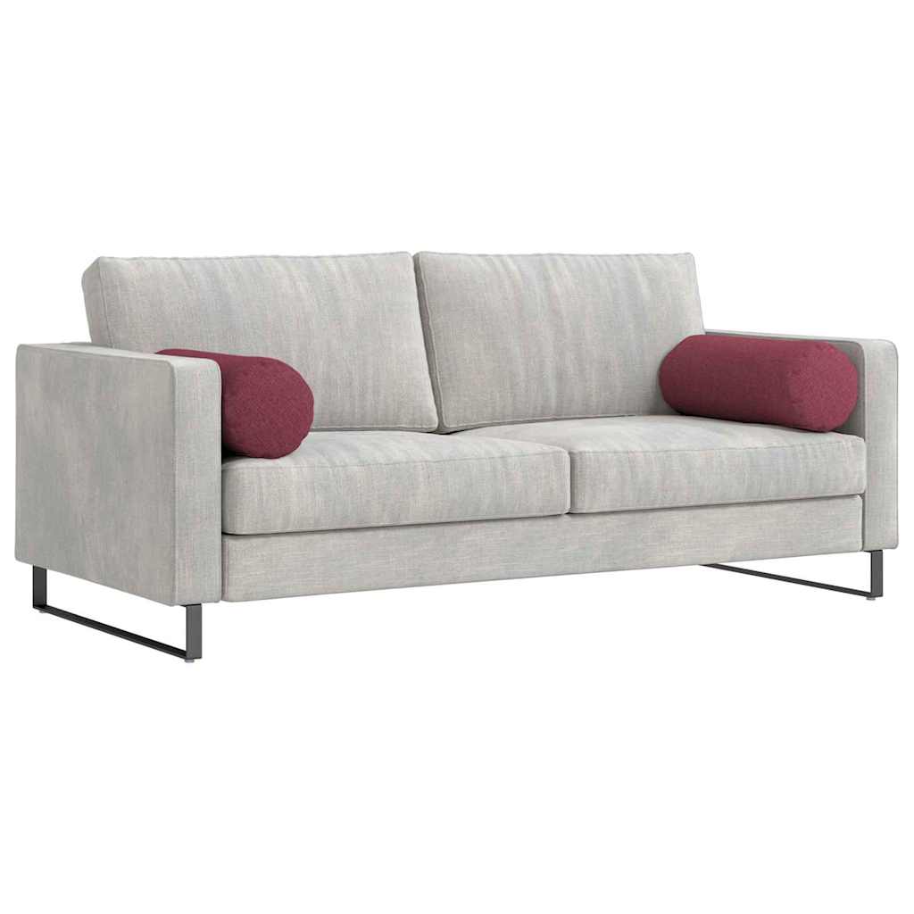 vidaXL Poduszki Wałkowe 2 pcs Czerwone wino Ø 25 x 70 cm tkanina