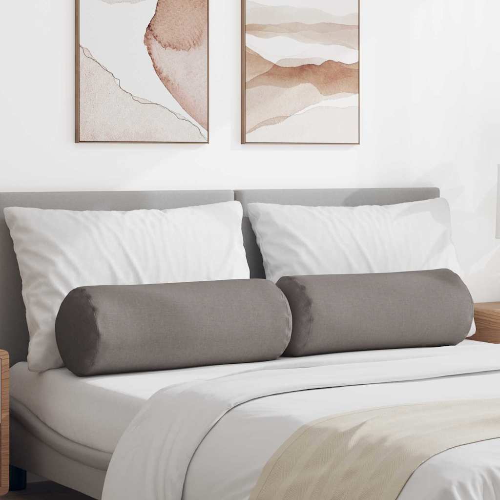 vidaXL Poduszki Wałkowe 2 pcs Ciemnoszary Ø 25 x 70 cm tkanina