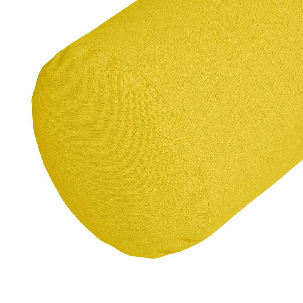 vidaXL Poduszki Wałkowe 2 pcs Jasnożółty Ø 25 x 70 cm tkanina