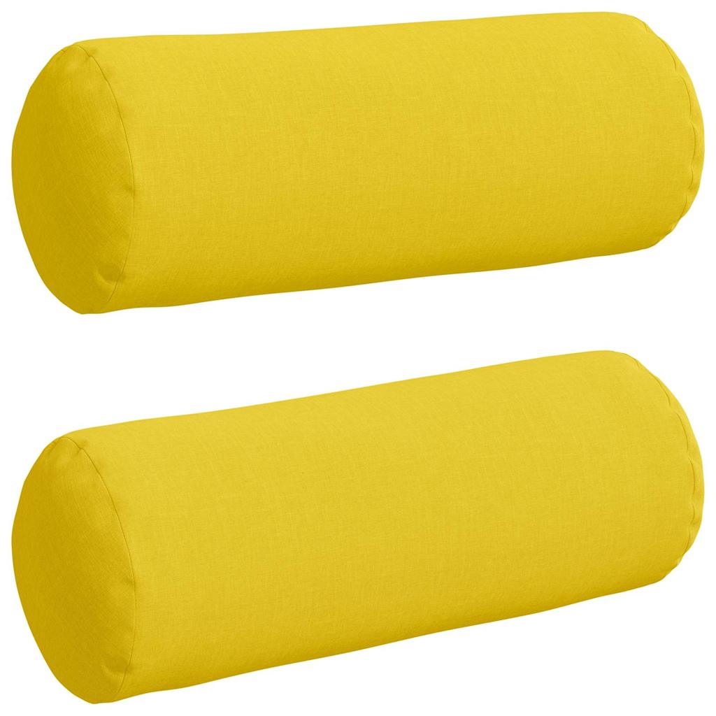 vidaXL Poduszki Wałkowe 2 pcs Jasnożółty Ø 25 x 70 cm tkanina