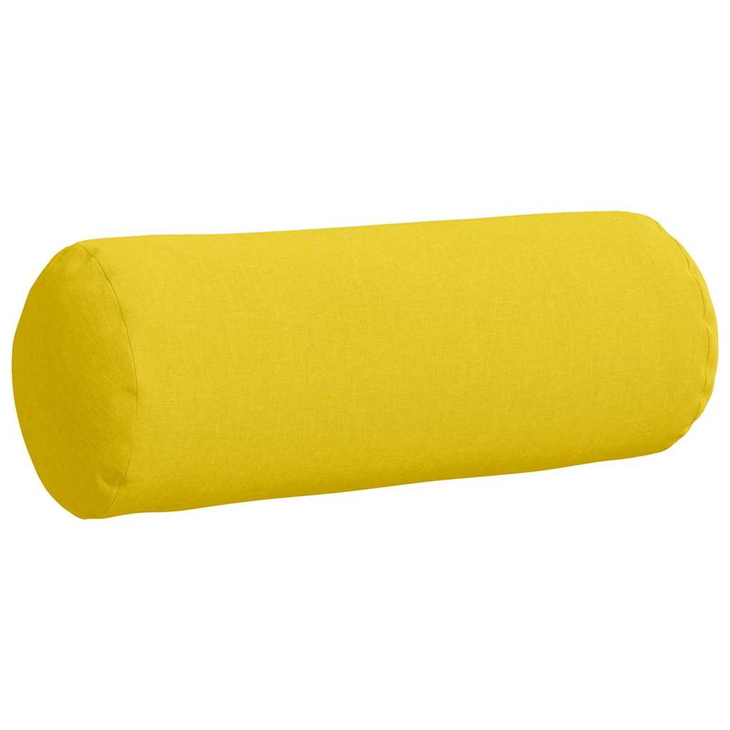 vidaXL Poduszki Wałkowe 2 pcs Jasnożółty Ø 25 x 70 cm tkanina