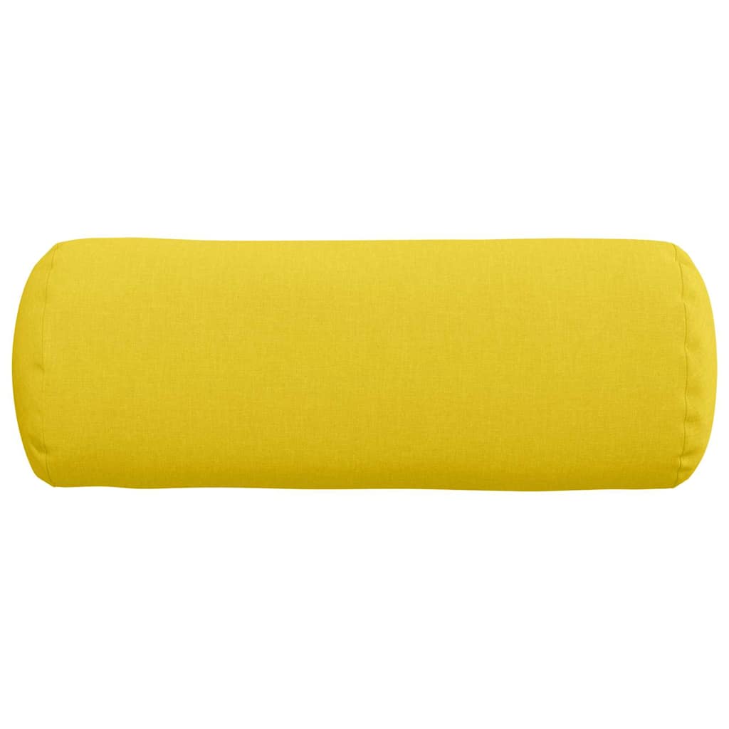 vidaXL Poduszki Wałkowe 2 pcs Jasnożółty Ø 25 x 70 cm tkanina