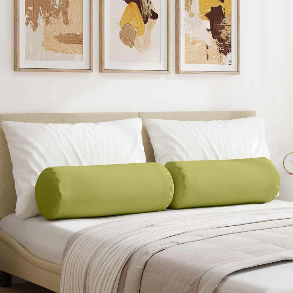 vidaXL Poduszki Wałkowe 2 pcs Jasnozielony Ø 25 x 70 cm tkanina