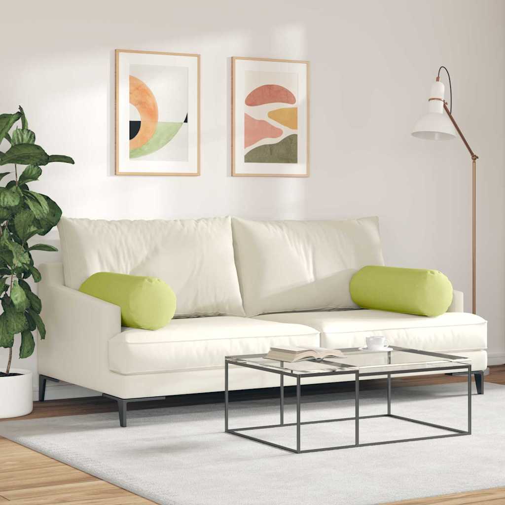 vidaXL Poduszki Wałkowe 2 pcs Jasnozielony Ø 25 x 70 cm tkanina