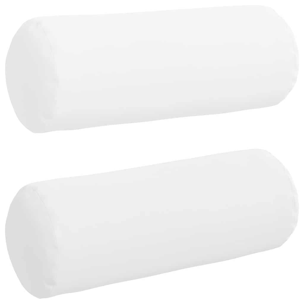 vidaXL Poduszki Wałkowe 2 pcs Biały Ø 25 x 70 cm tkanina
