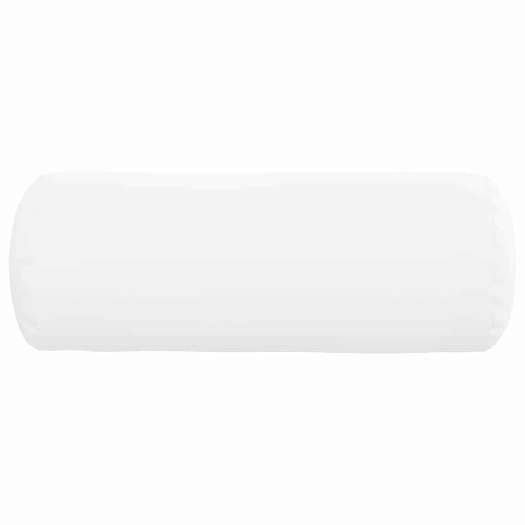 vidaXL Poduszki Wałkowe 2 pcs Biały Ø 25 x 70 cm tkanina