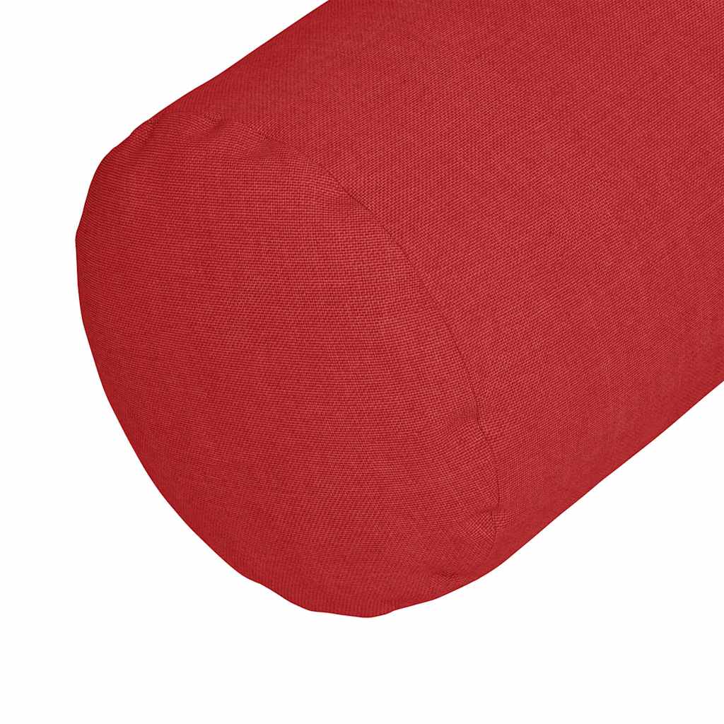 vidaXL Poduszki Wałkowe 2 pcs Czerwony Ø 25 x 70 cm tkanina