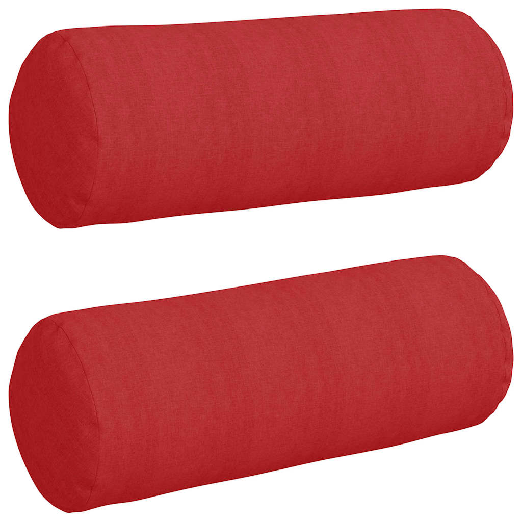 vidaXL Poduszki Wałkowe 2 pcs Czerwony Ø 25 x 70 cm tkanina