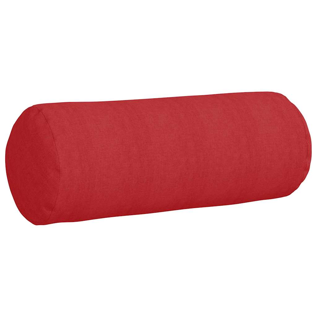vidaXL Poduszki Wałkowe 2 pcs Czerwony Ø 25 x 70 cm tkanina