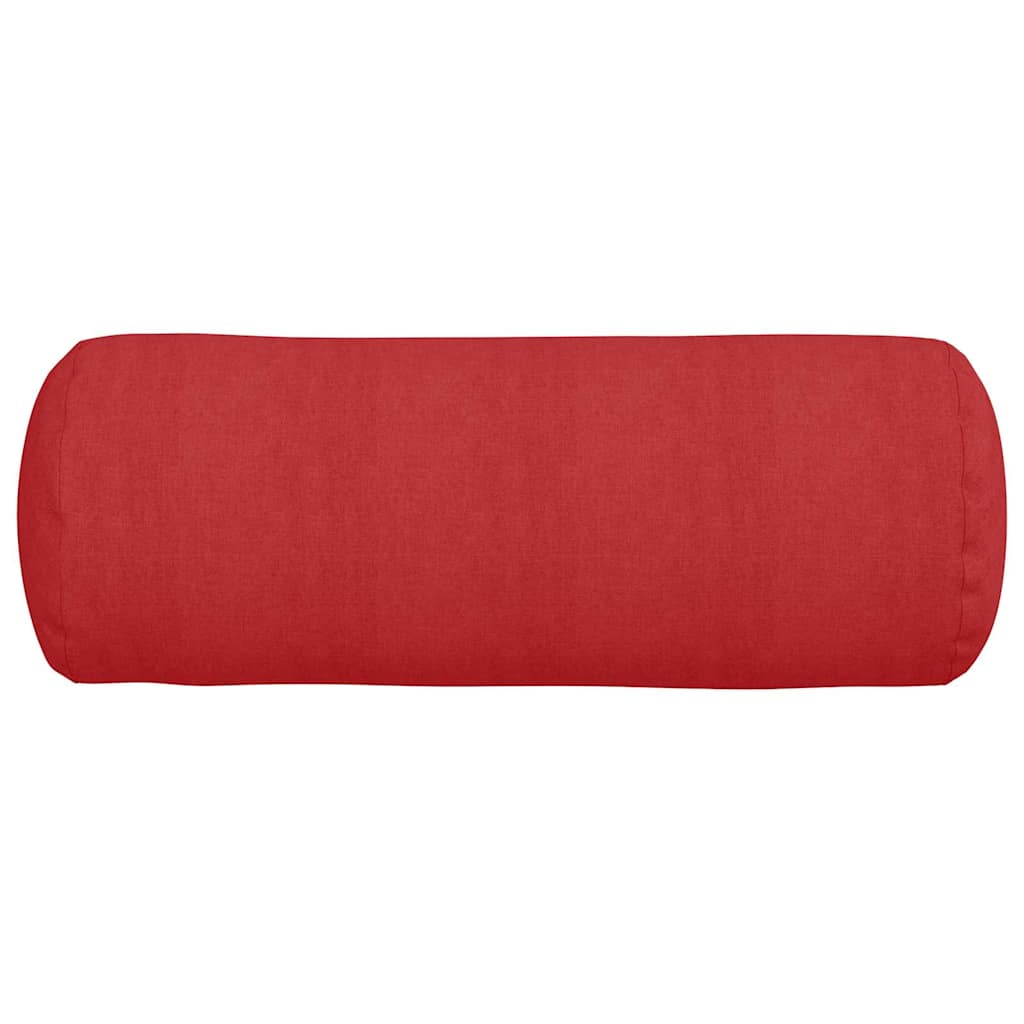 vidaXL Poduszki Wałkowe 2 pcs Czerwony Ø 25 x 70 cm tkanina