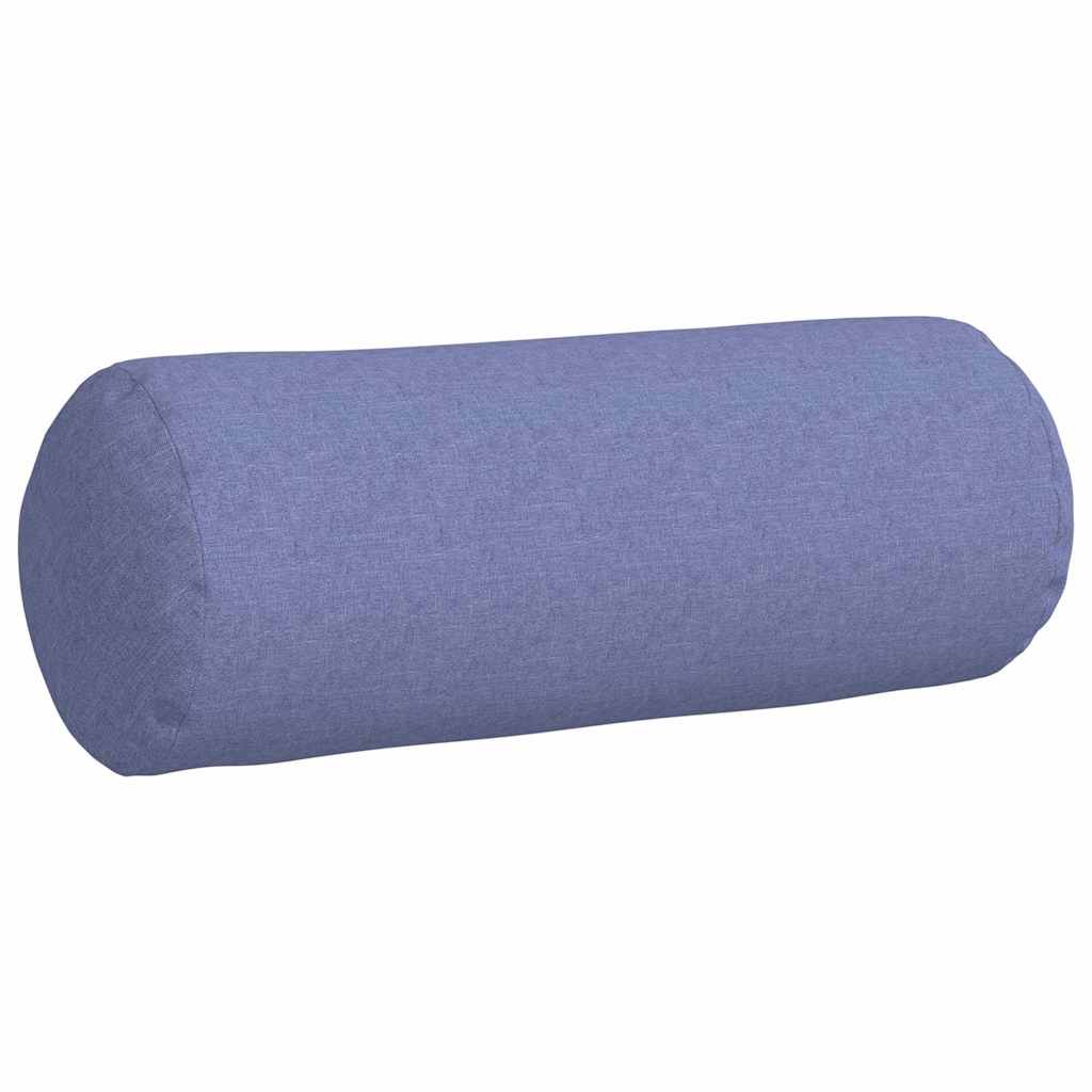 vidaXL Poduszki Wałkowe 2 pcs Niebieski dżins Ø 25 x 70 cm tkanina