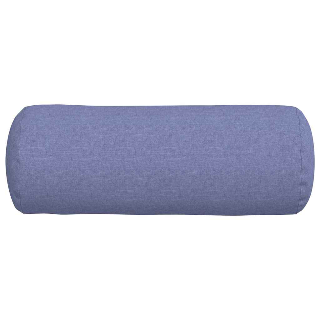 vidaXL Poduszki Wałkowe 2 pcs Niebieski dżins Ø 25 x 70 cm tkanina
