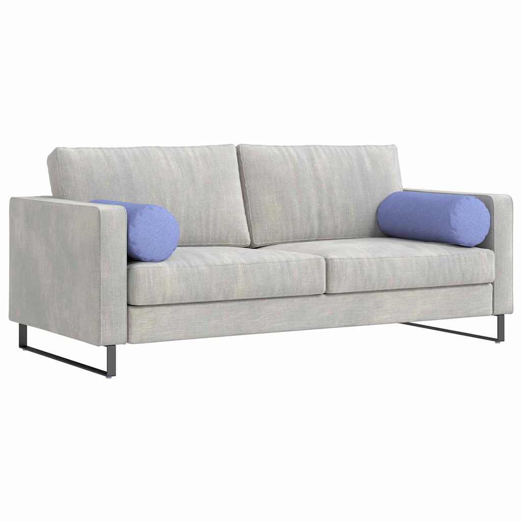 vidaXL Poduszki Wałkowe 2 pcs Niebieski dżins Ø 25 x 70 cm tkanina