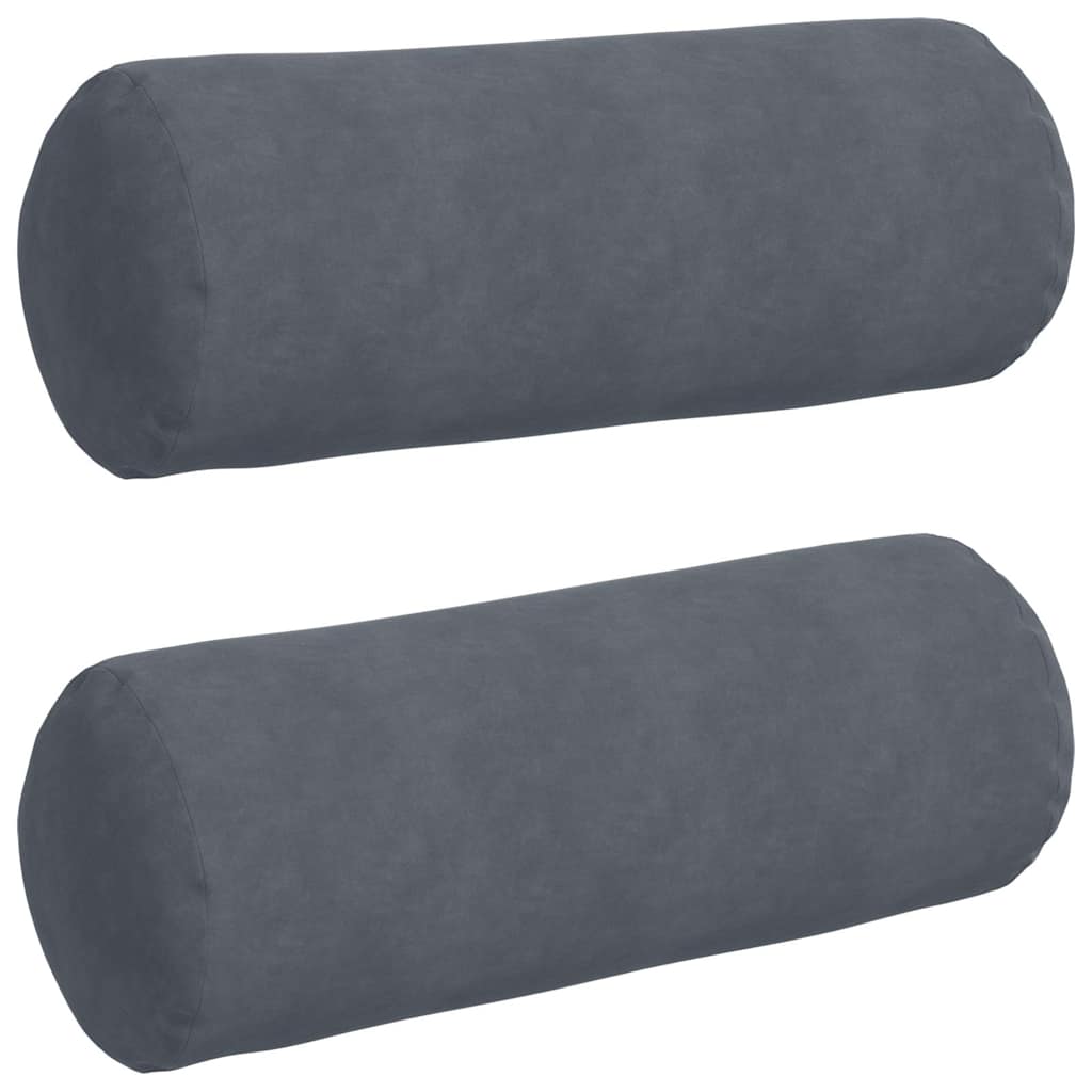 vidaXL Poduszki Wałkowe 2 pcs Ciemnoszary Ø 25 x 70 cm