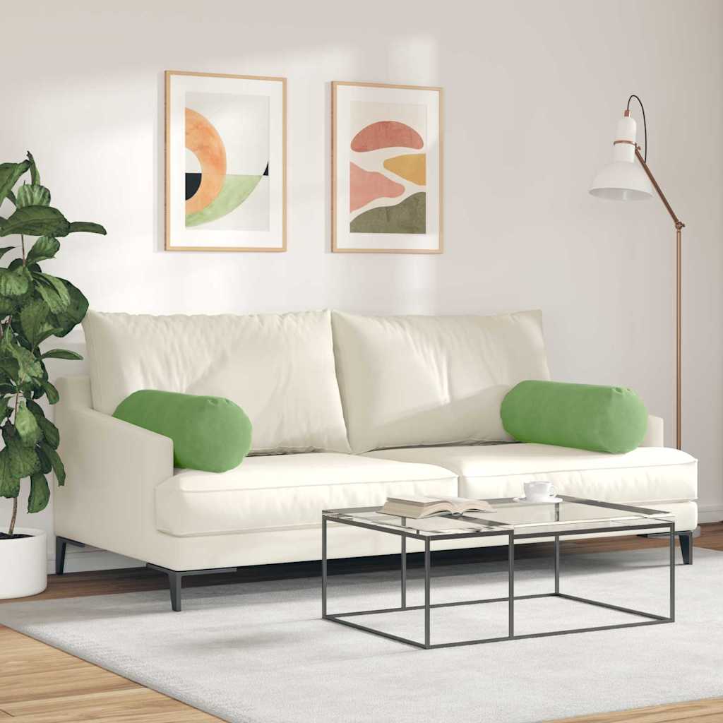 vidaXL Poduszki Wałkowe 2 pcs Jasnozielony Ø 25 x 70 cm