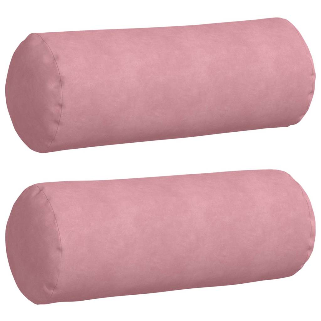 vidaXL Poduszki Wałkowe 2 pcs Różowy Ø 25 x 70 cm Tkanina sztruksowa