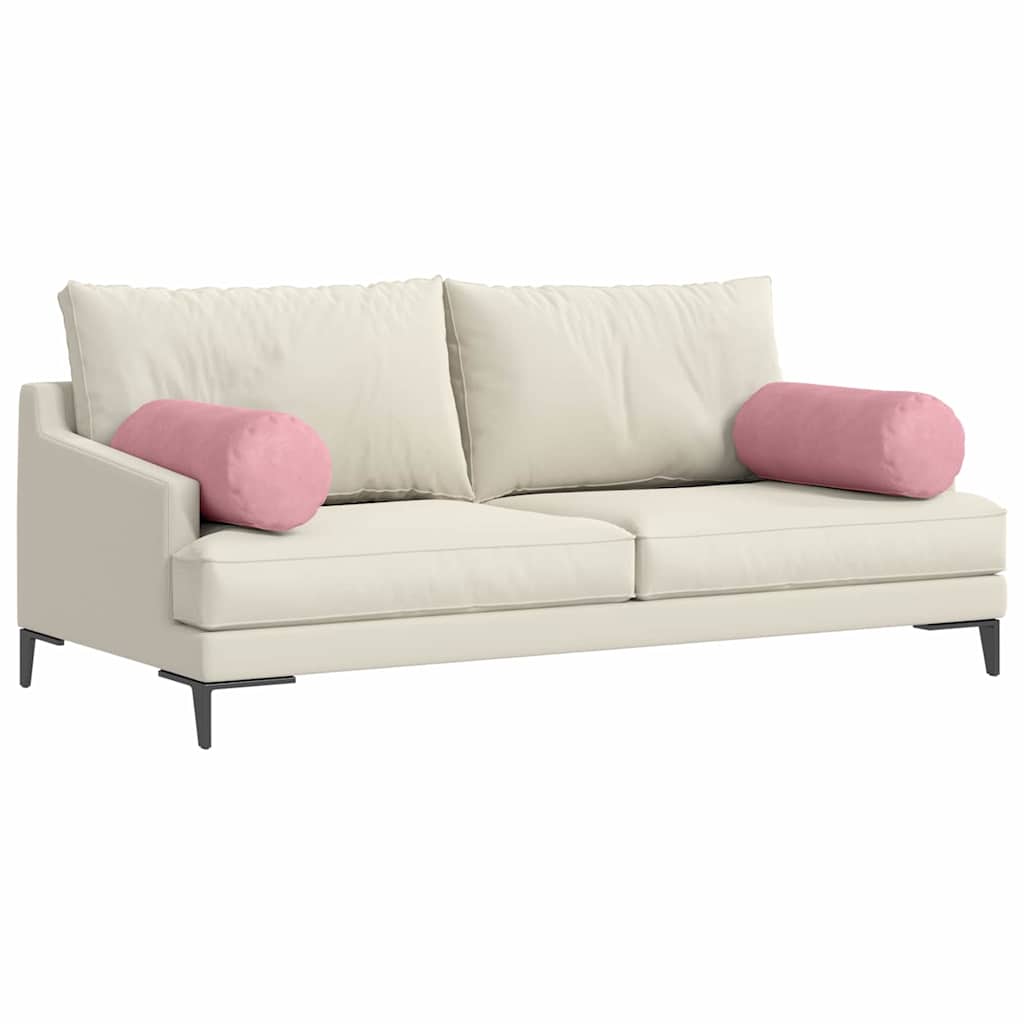 vidaXL Poduszki Wałkowe 2 pcs Różowy Ø 25 x 70 cm Tkanina sztruksowa