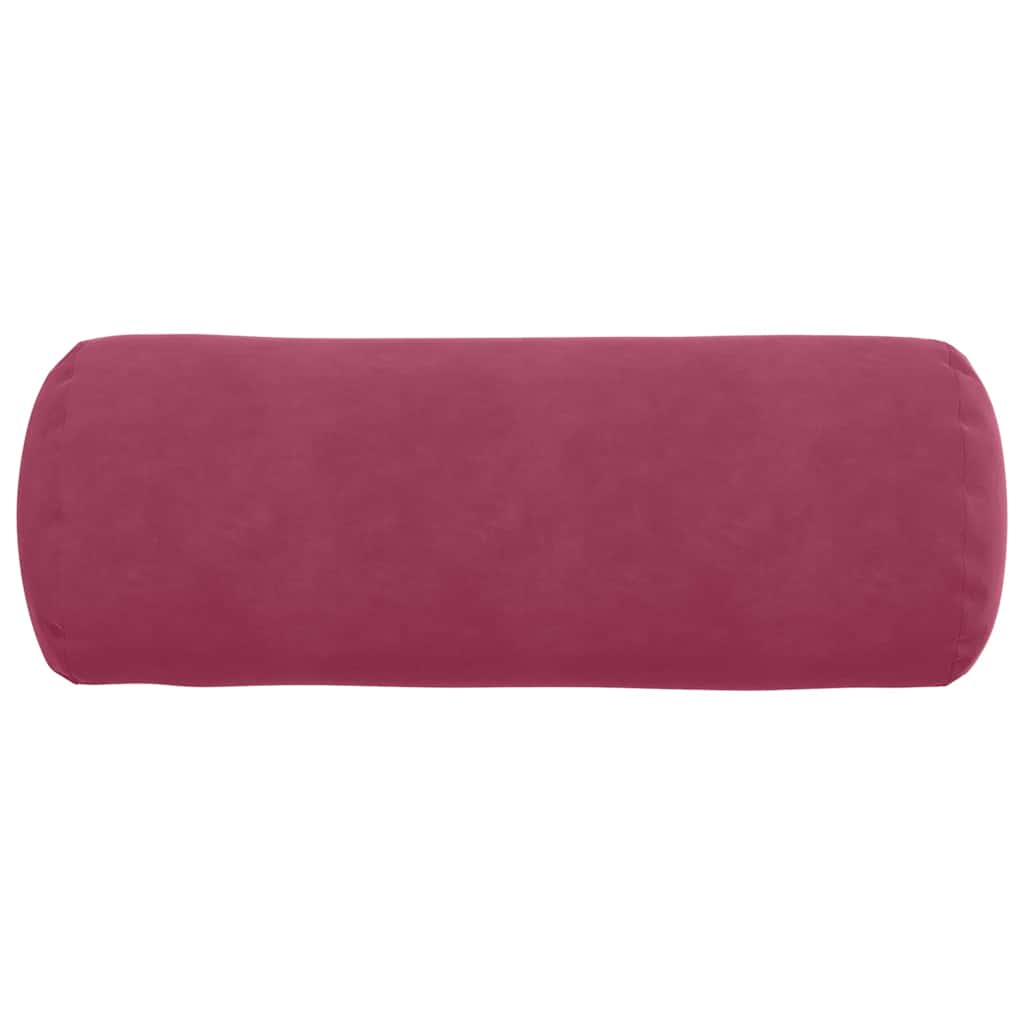 vidaXL Poduszki Wałkowe 2 pcs Czerwone wino Ø 25 x 70 cm