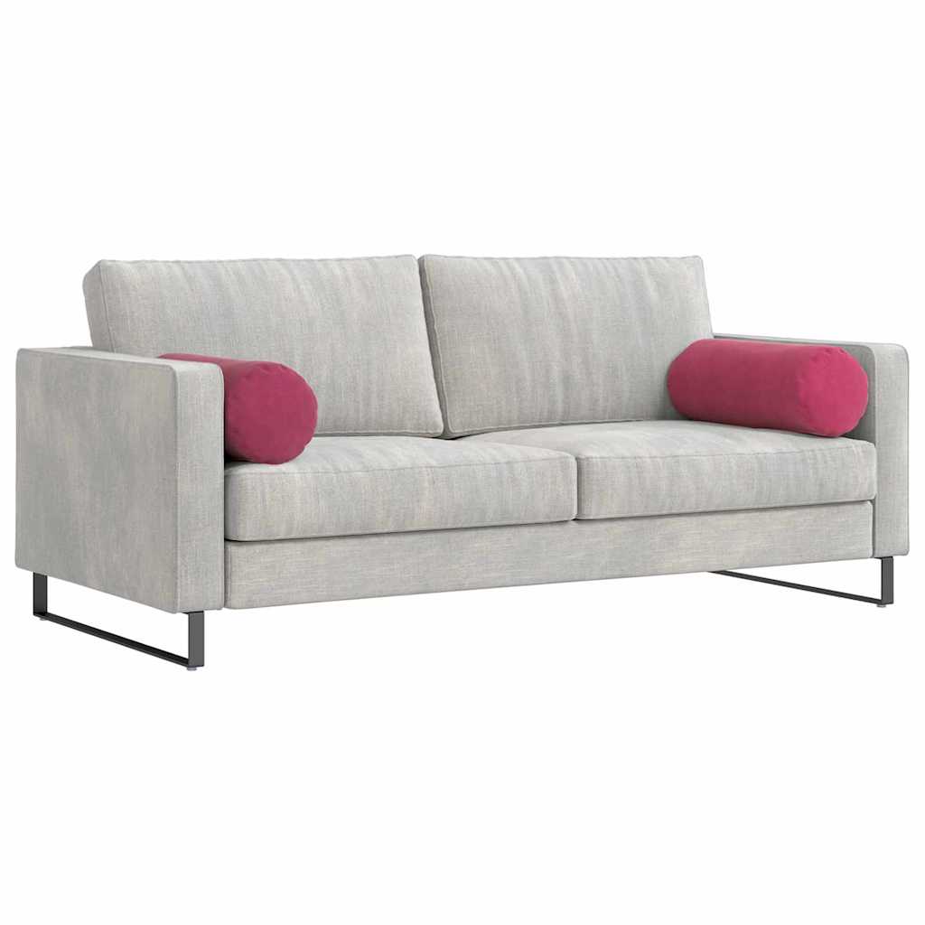 vidaXL Poduszki Wałkowe 2 pcs Czerwone wino Ø 25 x 70 cm