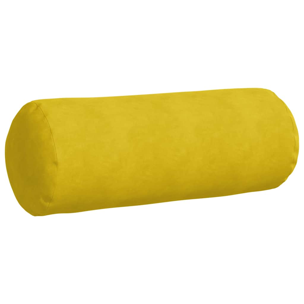 vidaXL Poduszki Wałkowe 2 pcs Żółty Ø 25 x 70 cm Tkanina sztruksowa