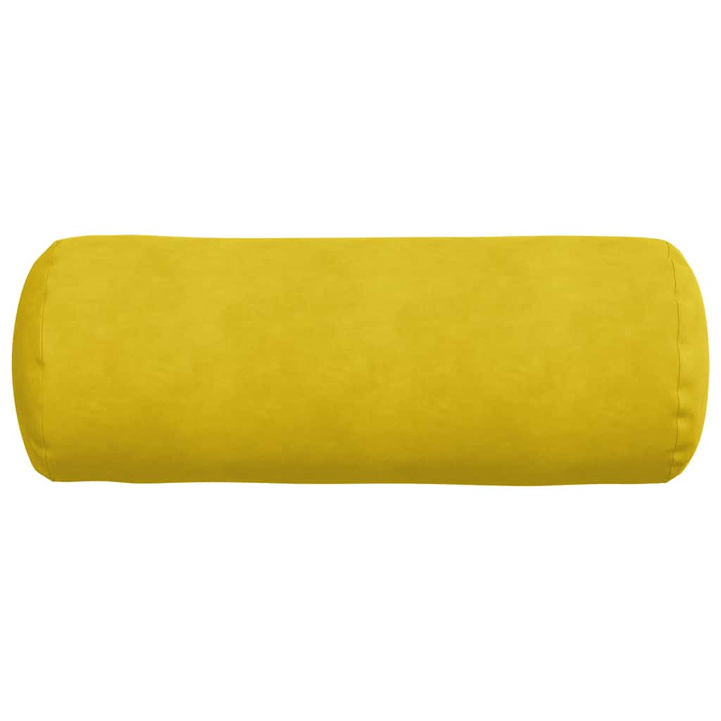 vidaXL Poduszki Wałkowe 2 pcs Żółty Ø 25 x 70 cm Tkanina sztruksowa