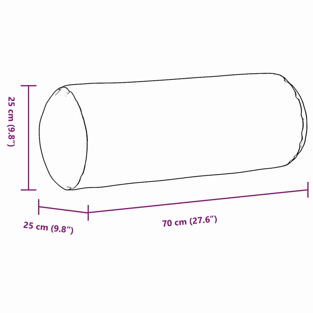 vidaXL Poduszki Wałkowe 2 pcs Żółty Ø 25 x 70 cm Tkanina sztruksowa
