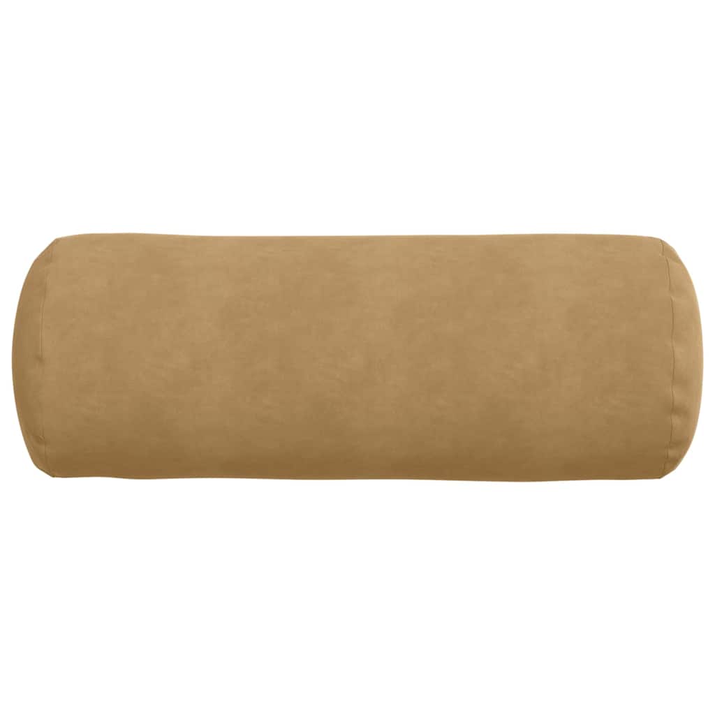 vidaXL Poduszki Wałkowe 2 pcs Brązowy Ø 25 x 70 cm Tkanina sztruksowa