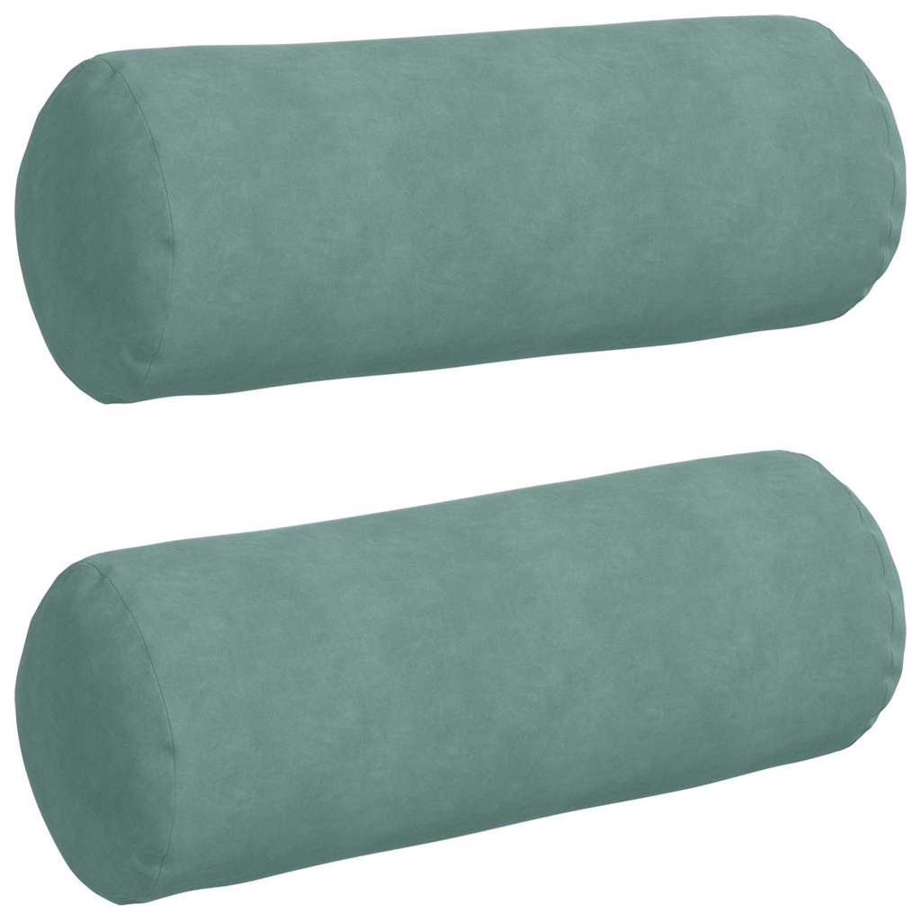 vidaXL Poduszki Wałkowe 2 pcs Zielony morski Ø 25 x 70 cm