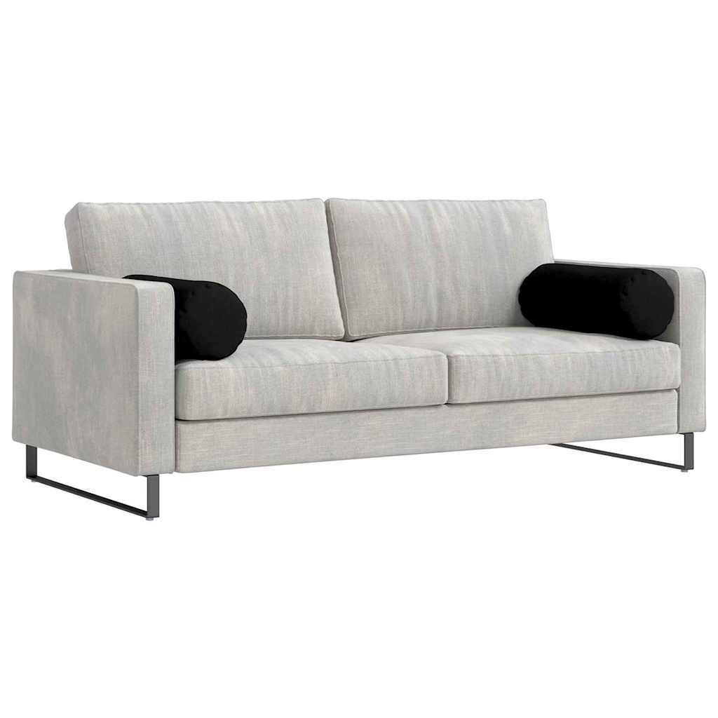 vidaXL Poduszki Wałkowe 2 pcs Czarny Ø 25 x 70 cm Tkanina mikrofibrowa