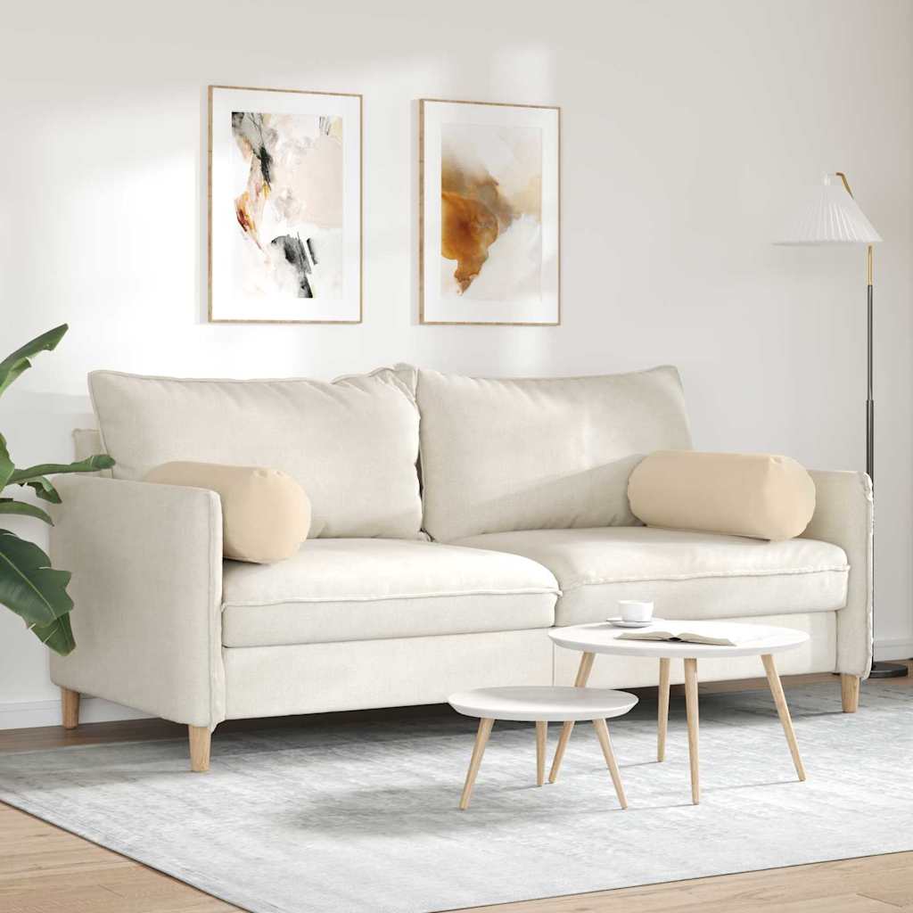 vidaXL Poduszki Wałkowe 2 pcs Kremowy Ø 25 x 70 cm