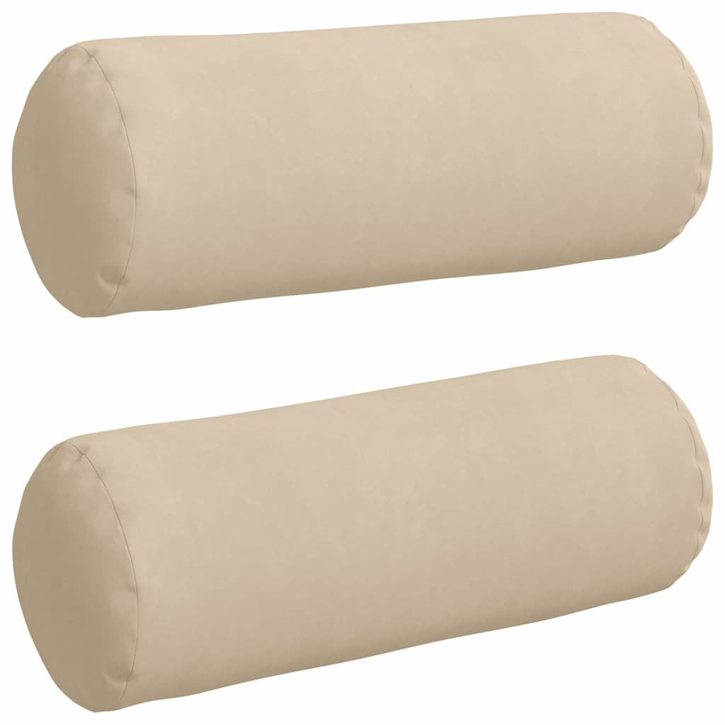 vidaXL Poduszki Wałkowe 2 pcs Kremowy Ø 25 x 70 cm