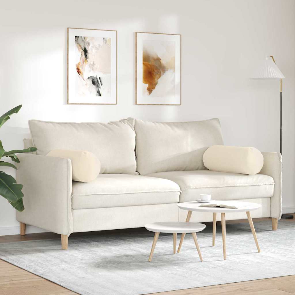vidaXL Poduszki Wałkowe 2 pcs Beżowy Ø 25 x 70 cm Tkanina mikrofibrowa