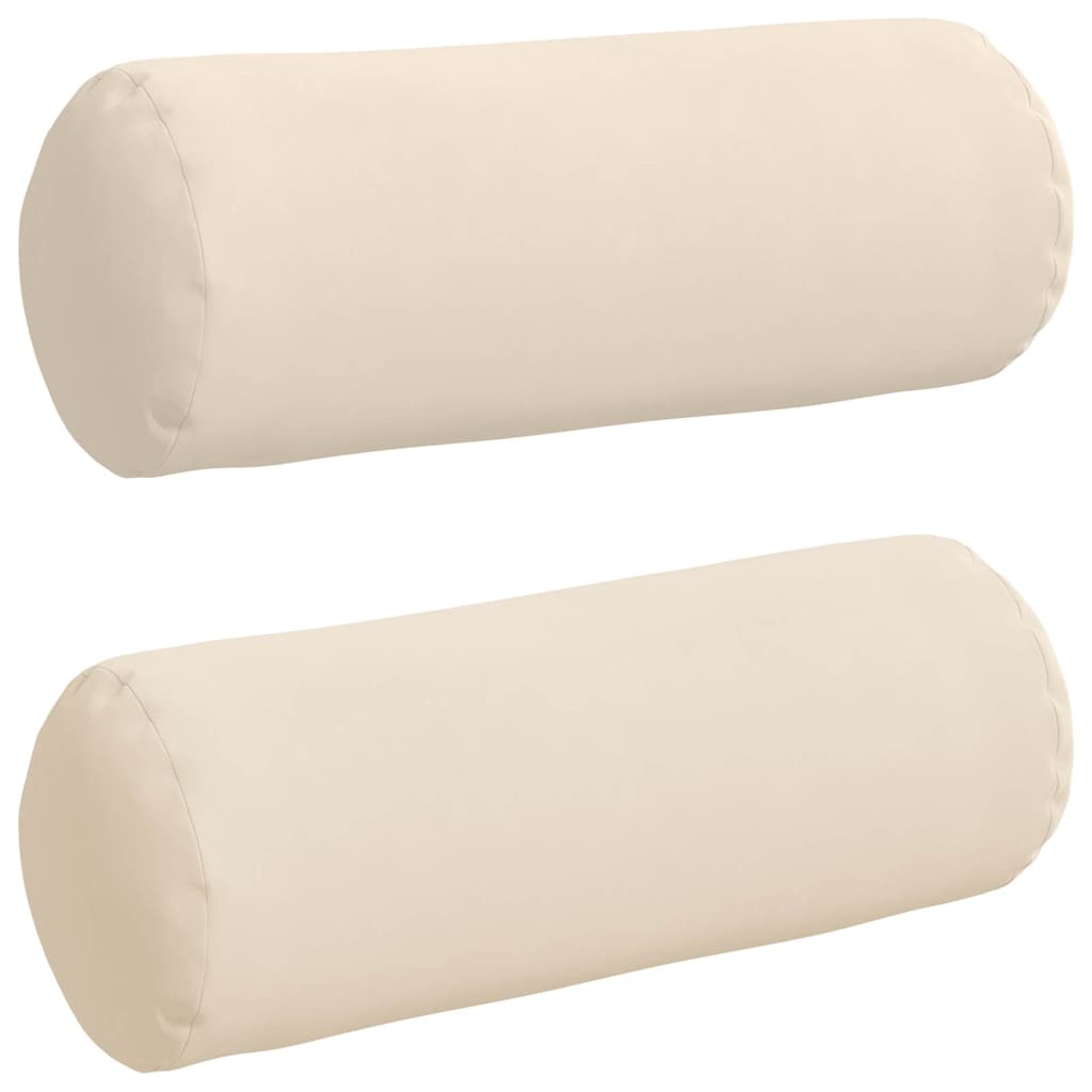 vidaXL Poduszki Wałkowe 2 pcs Beżowy Ø 25 x 70 cm Tkanina mikrofibrowa